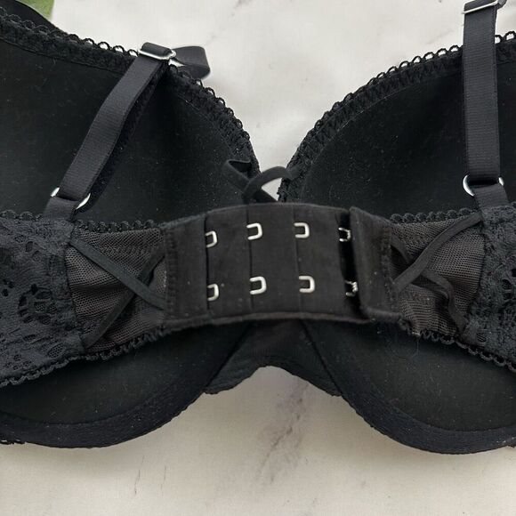 Victorias Secret Dream Angels Push Up Bra Size 34 DD Black Lace Underwire - Picture 5 of 8